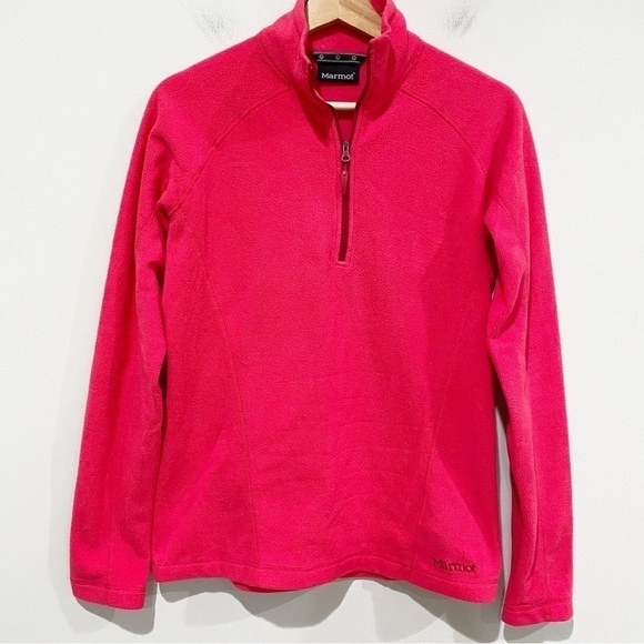MARMOT 1/4 Zip Fleece Pullover Pink Size Small - Picture 2 of 11
